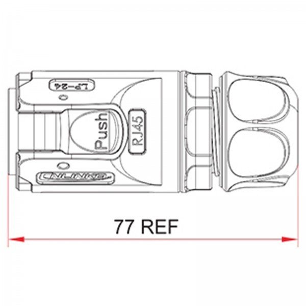 LP-24-C-RJ45-015-PE-41-001, LP-24 RJ45 Steckerschutz mit Druckknopf-Verriegelung IP67