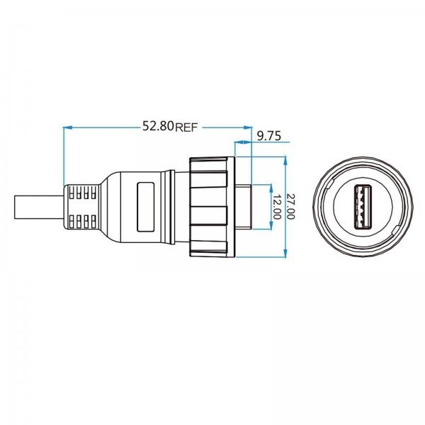 YU-USB2-CPI-01-100 YU-Data USB 2.0 Kabel Typ A male auf Typ A male 1 m