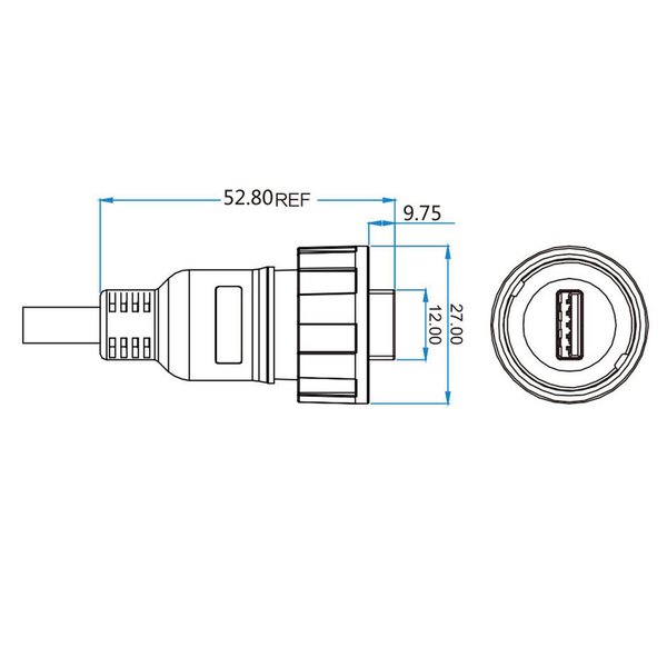 YU-Data USB 2.0 Kabel Typ A Männchen auf Typ A Männchen 1 m  YU-USB2-CPI-02-100